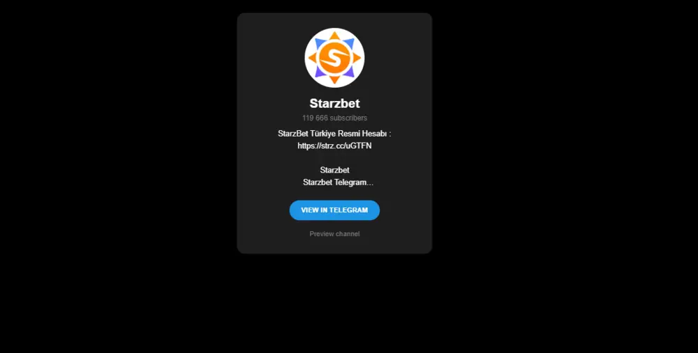 Operatörün Telegram kanalının platform üzerindeki giriş noktası